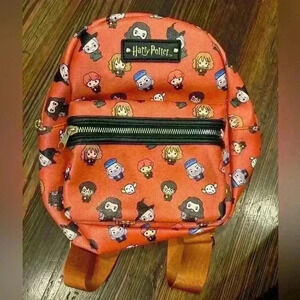 NWOT Harry Potter Chibi  faux leather Orange  mini bookbag By Wizarding World